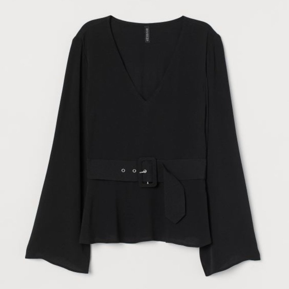 H&M Belted Top  BLACK Offers welcome